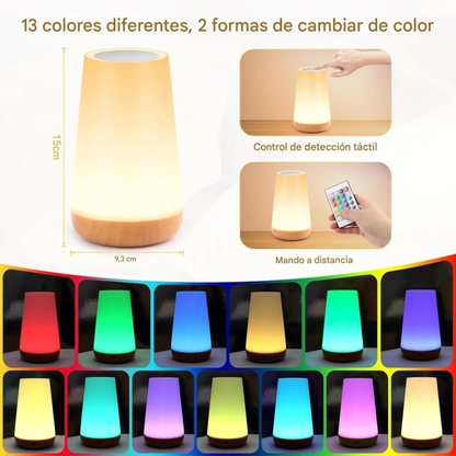 Lámpara de mesa táctil y recargable