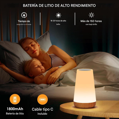 Lámpara de mesa táctil y recargable